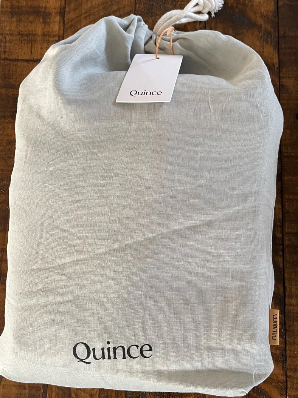 NWT Quince European Linen 1 Piece Duvet Cover, Full/Queen (Mist)